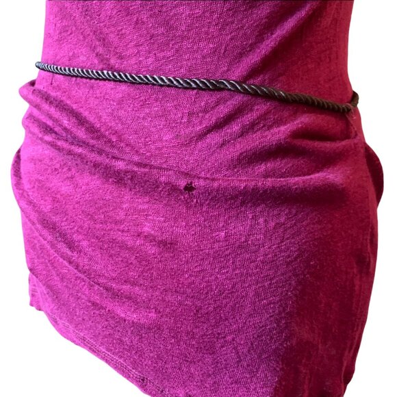 KERSH linen burgundy semi sheer tank top - camisole tunic - medium - Picture 6 of 12